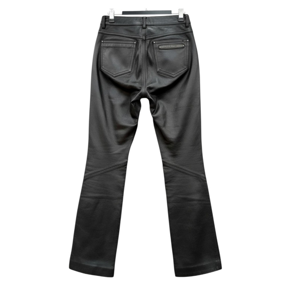 NWT Harley Davidson BOOT CUT JEANS LEATHER PANTS Black Motorcycle Bike Gear SZ 8
